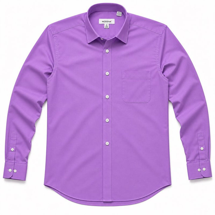 Modena Men’s Contemporary (Slim) Fit Long Sleeve Solid Dress Shirt