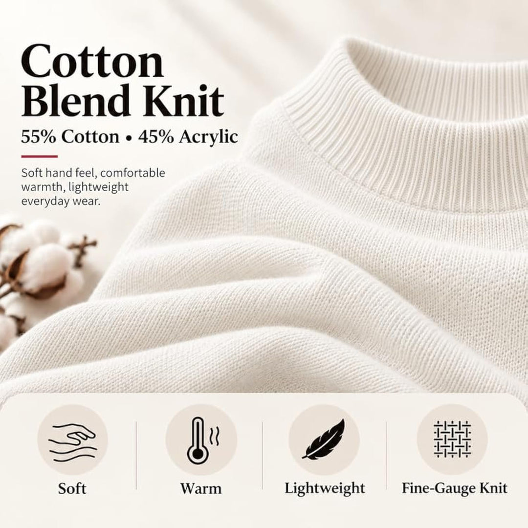 Adam Baker Men's Mock Neck Cotton Blend Knit Pullover Sweater