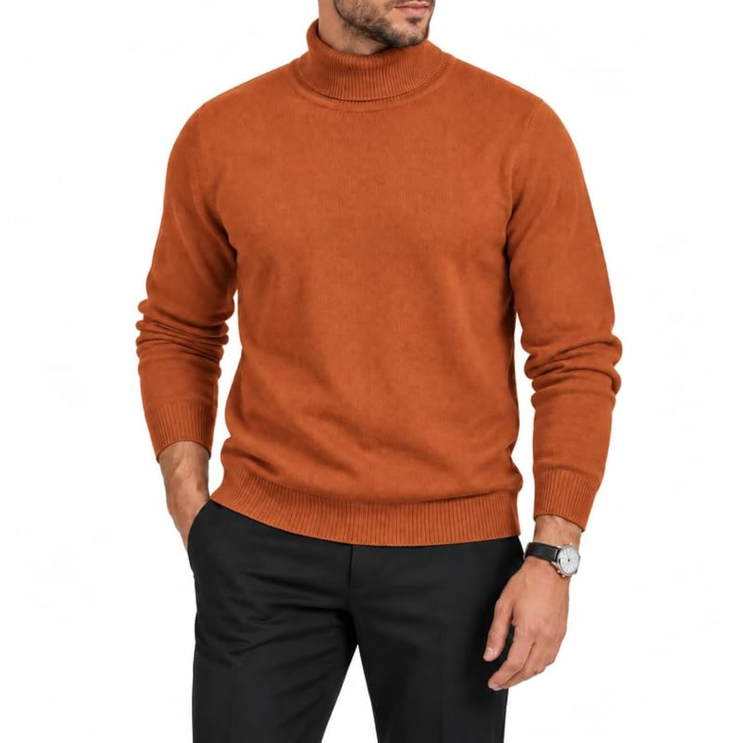 Adam Baker Men's Cotton Blend Turtleneck Sweater, Casual Knitted Pullover Sweater
