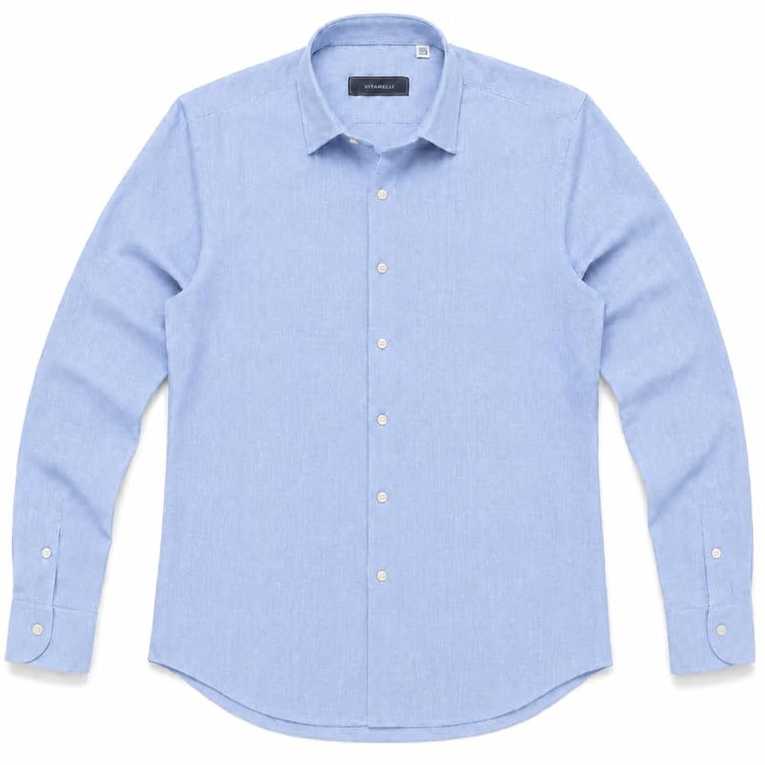Adam Baker Men's Linen Shirt, Long Sleeve Cotton Linen Casual Shirt, Lightweight Breathable Summer Wedding Vacation Shirt