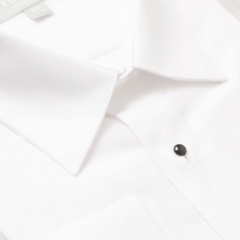 Adam Baker Men's Tuxedo Shirt | French Cuff Laydown Collar Cotton Formal Regular Fit Dress Shirt for Prom Party Wedding