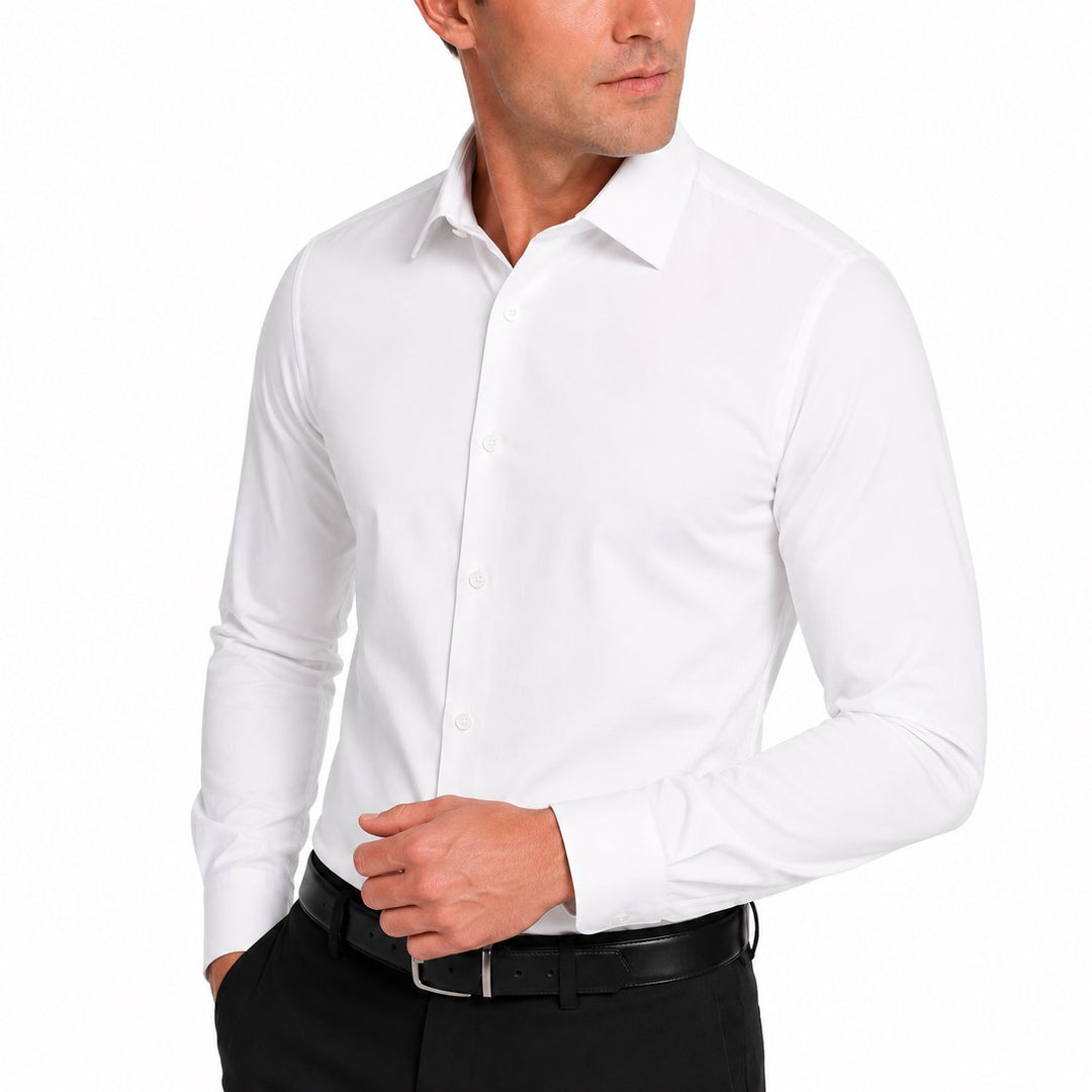 Modena Men's Extra Slim Fit Long Sleeve Solid Dress Shirt