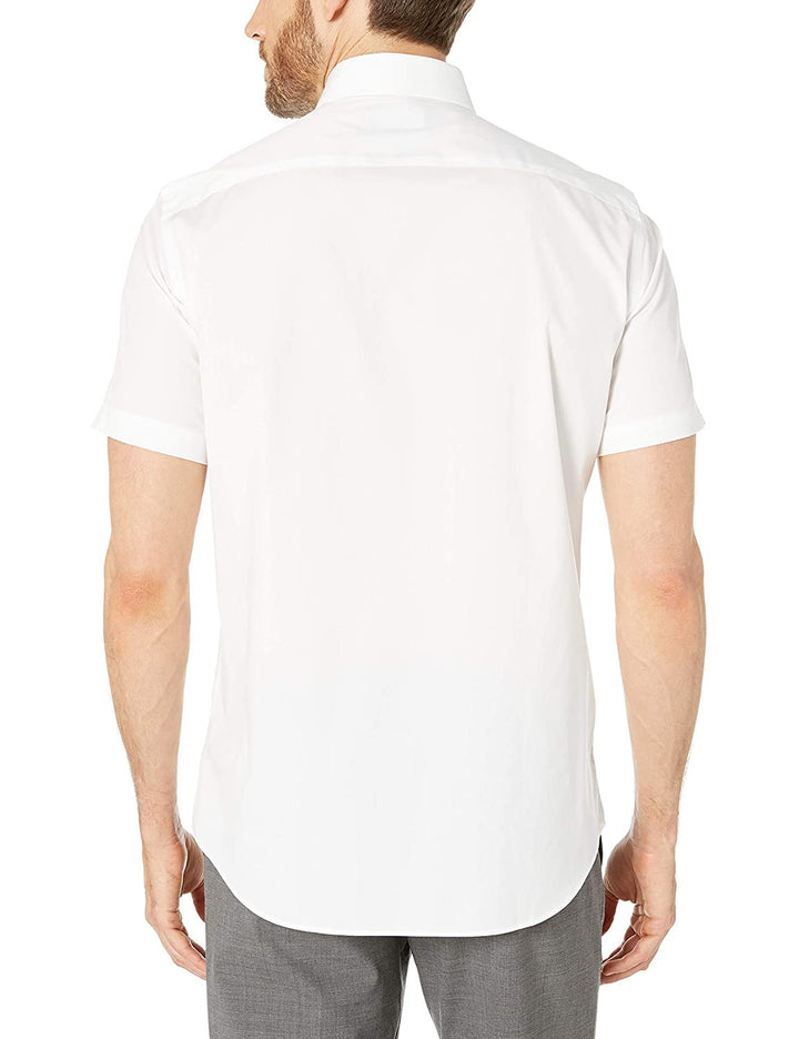 Gentlemens Collection Men's Slim Fit Short Sleeve Easy Care Solid Dress Shirt