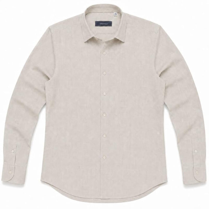 Adam Baker Men's Linen Shirt, Long Sleeve Cotton Linen Casual Shirt, Lightweight Breathable Summer Wedding Vacation Shirt