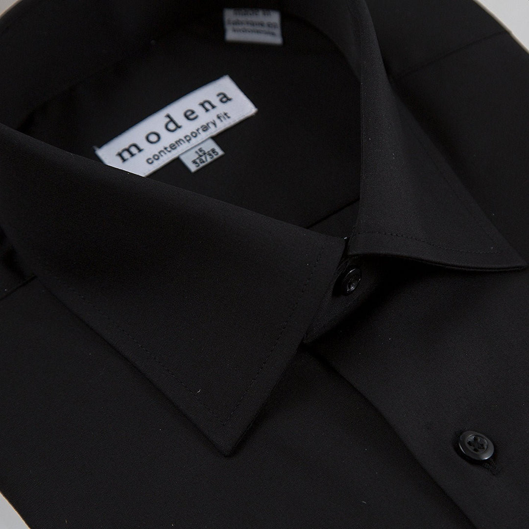 Modena Men's Contemporary (Slim) Fit Spread Collar French Cuff Solid Dress Shirt – Colors