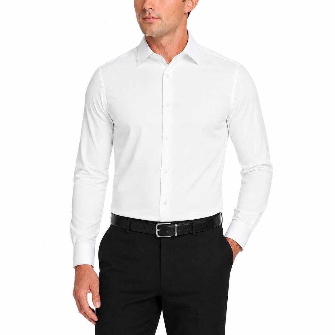 Modena Men's Extra Slim Fit Long Sleeve Solid Dress Shirt