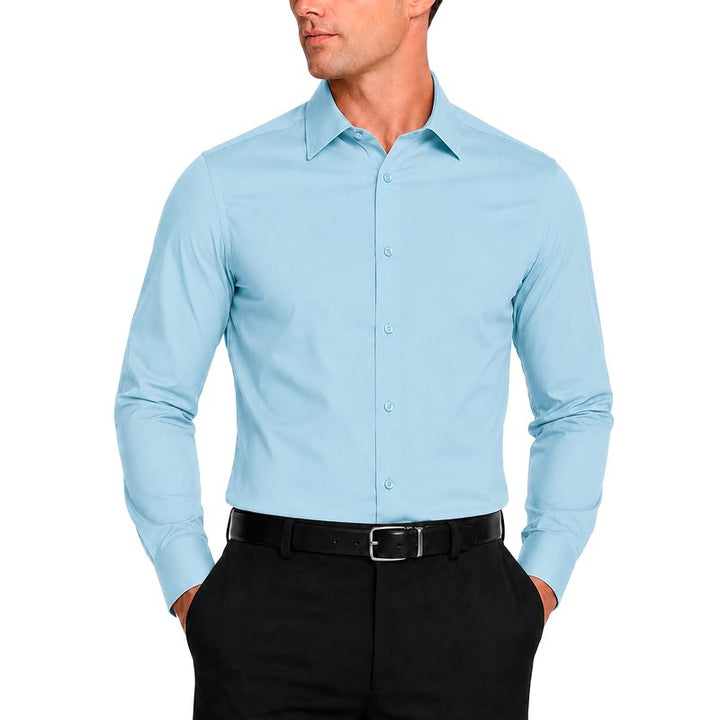 Modena Men’s Contemporary (Slim) Fit Long Sleeve Solid Dress Shirt