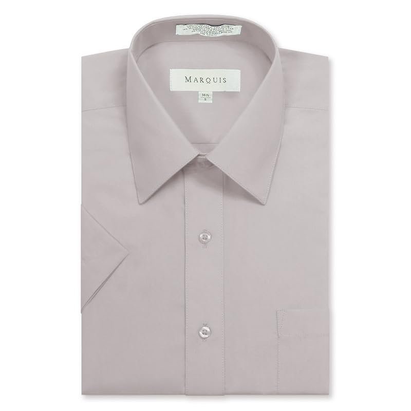 Marquis Men's Classic Fit Short Sleeve Cotton Blend Broadcloth Dress Shirt