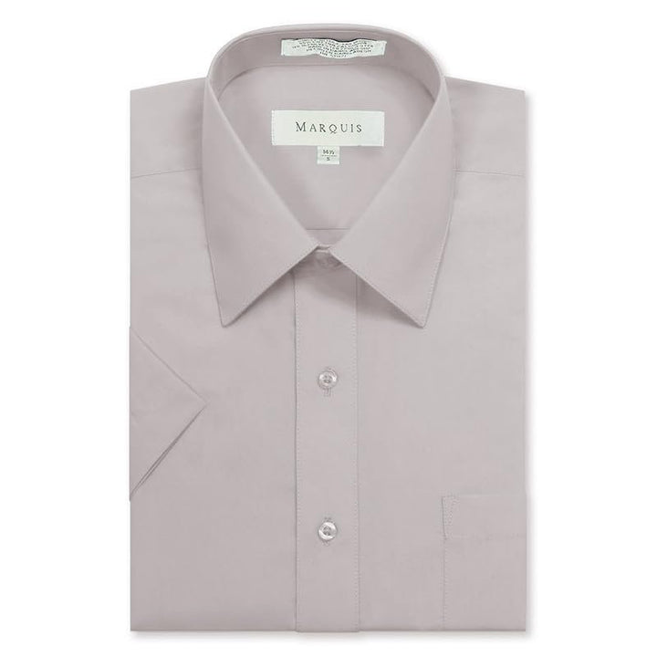 Marquis Men's Classic Fit Short Sleeve Cotton Blend Broadcloth Dress Shirt