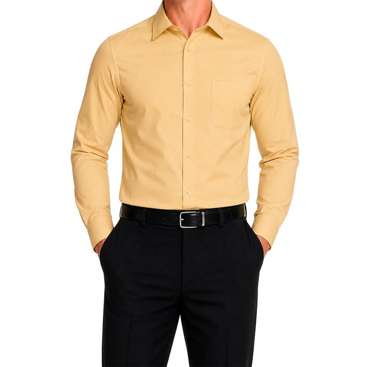 Modena Men's Regular Fit Long Sleeve Solid Dress Shirt