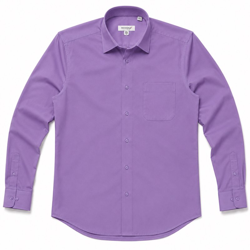 Modena Men's Regular Fit Long Sleeve Solid Dress Shirt