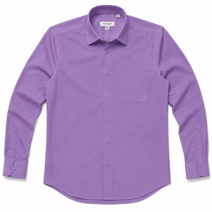 Modena Men's Regular Fit Long Sleeve Solid Dress Shirt