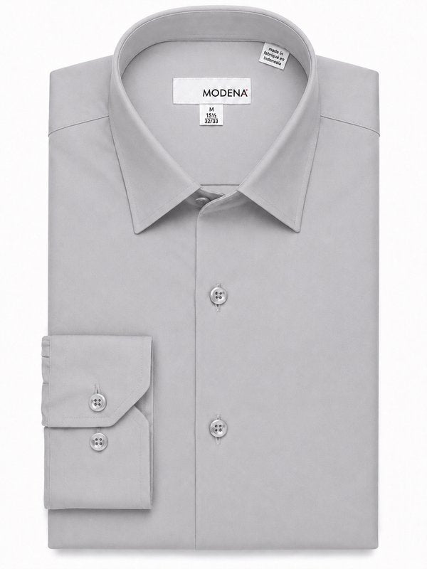 Modena Men’s Contemporary (Slim) Fit Long Sleeve Solid Dress Shirt