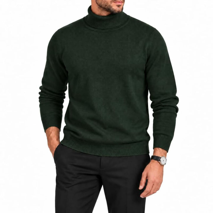 Adam Baker Men's Cotton Blend Turtleneck Sweater, Casual Knitted Pullover Sweater