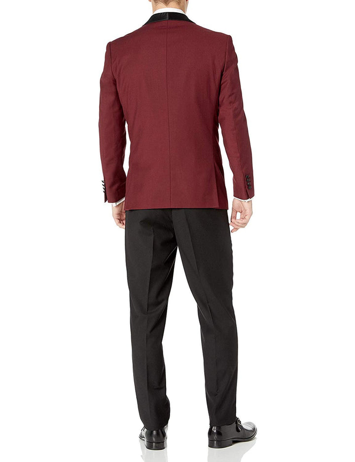 Adam Baker Men's 100% Wool Modern Fit Single Breasted Three Piece Shawl Collar Tuxedo - Colors