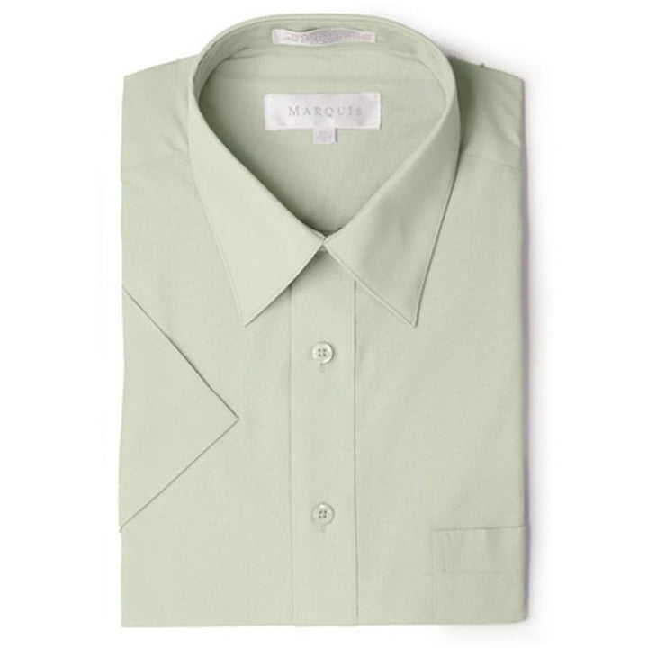 Marquis Men's Classic Fit Short Sleeve Cotton Blend Broadcloth Dress Shirt