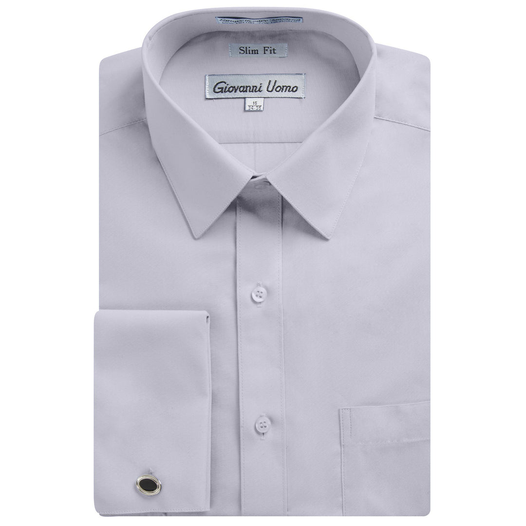 Gentlemens Collection Men's Slim Fit French Cuff Solid Dress Shirt - Colors (Cufflink Included) Lavender / 14.5" Neck 32/33" Sleeve Slim Gentlemens Collection Men's Slim Fit French Cuff Solid Dress Shirt - Colors (Cufflink Included) Lavender / 14.5" Neck 32/33" Sleeve Slim