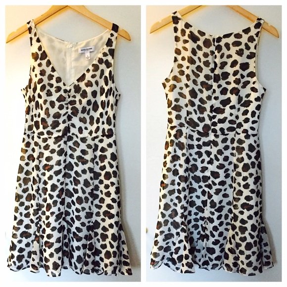 Kate Young Evening Wear Leopard Print Chiffon Dress with Belt - 2