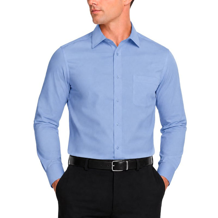 Modena Men's Regular Fit Long Sleeve Solid Dress Shirt