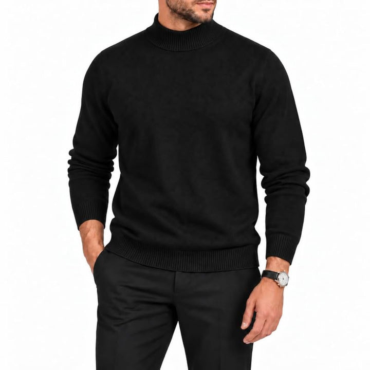Adam Baker Men's Mock Neck Cotton Blend Knit Pullover Sweater