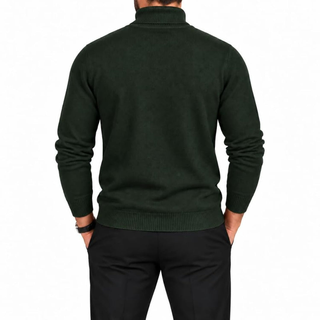 Adam Baker Men's Cotton Blend Turtleneck Sweater, Casual Knitted Pullover Sweater