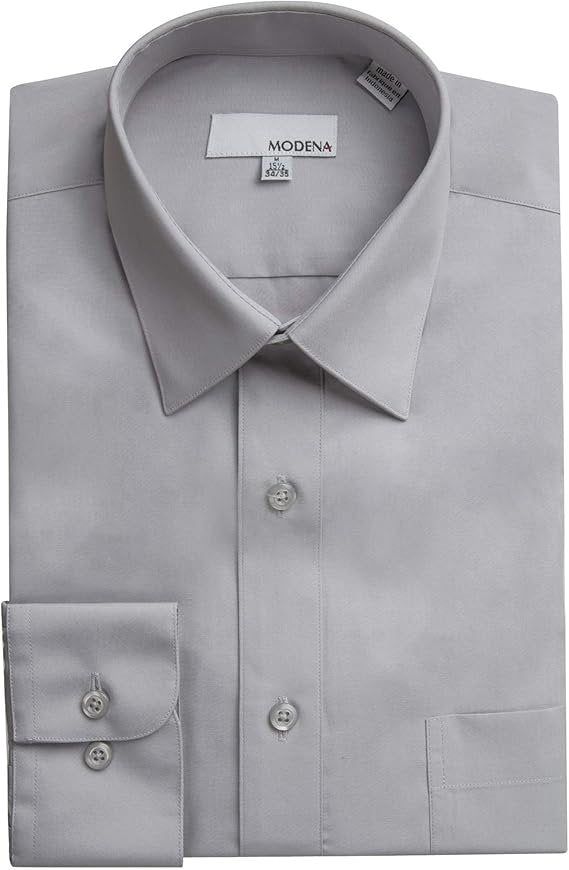 Modena Men’s Regular Fit Long Sleeve Solid Dress Shirt – Colors