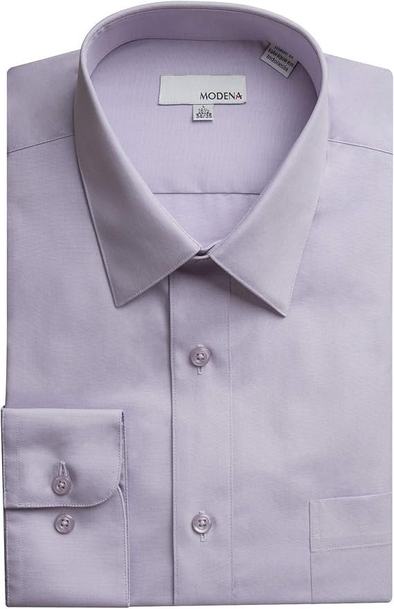 Modena Men’s Regular Fit Long Sleeve Solid Dress Shirt – Colors