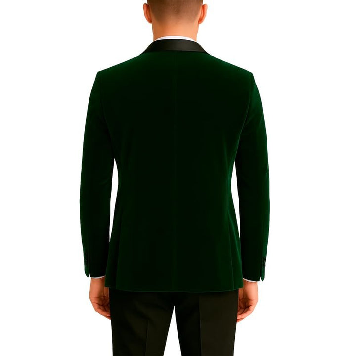 Adam Baker Men's Velvet Dinner Jacket, One Button Tuxedo Blazer with Satin Shawl Collar - Slim Fit for Wedding & Prom