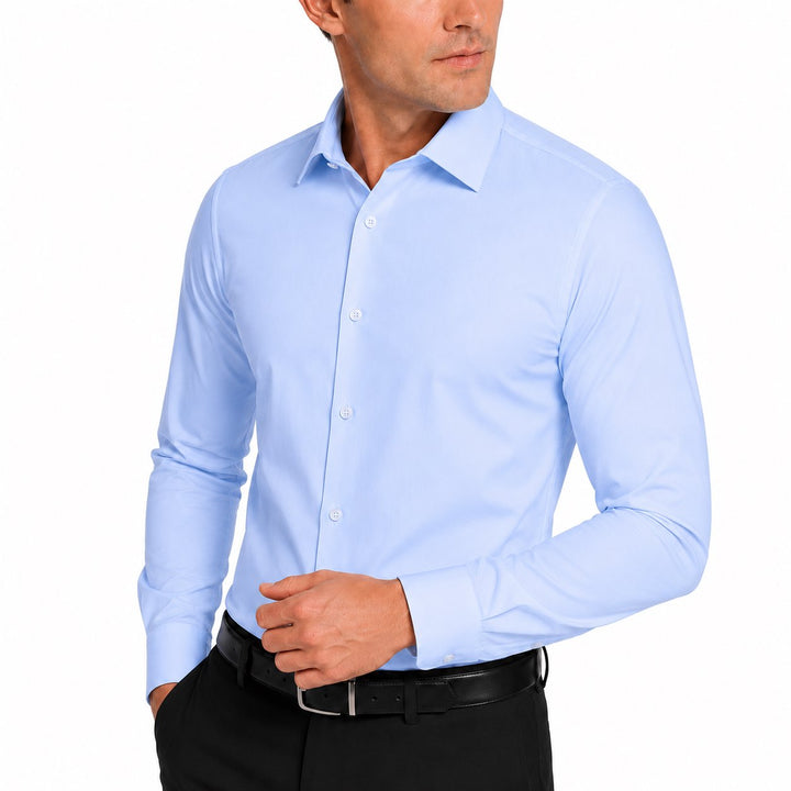 Modena Men's Extra Slim Fit Long Sleeve Solid Dress Shirt