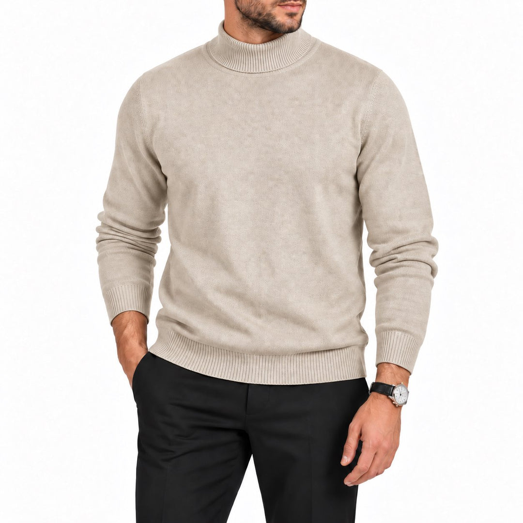 Adam Baker Men's Mock Neck Cotton Blend Knit Pullover Sweater