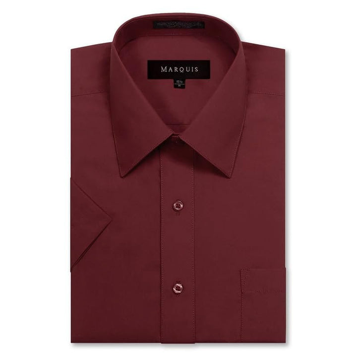 Marquis Men's Classic Fit Short Sleeve Cotton Blend Broadcloth Dress Shirt