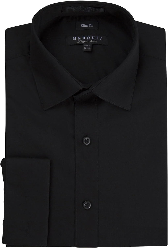 MARQUIS Men's Basic Slim Fit Dress Shirt - 17.5 Neck, 36-37 Sleeve In Ecru - View #3