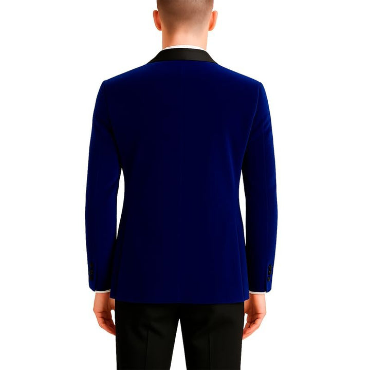 Adam Baker Men's Velvet Dinner Jacket, One Button Tuxedo Blazer with Satin Shawl Collar - Slim Fit for Wedding & Prom