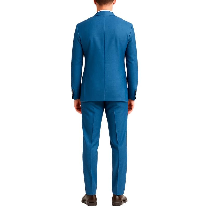 Adam Baker Men's Slim Fit Double Breasted 2-Piece (Jacket & Pants) Suit Set