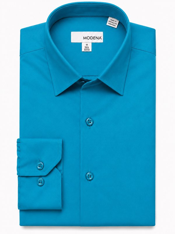Modena Men’s Contemporary (Slim) Fit Long Sleeve Solid Dress Shirt