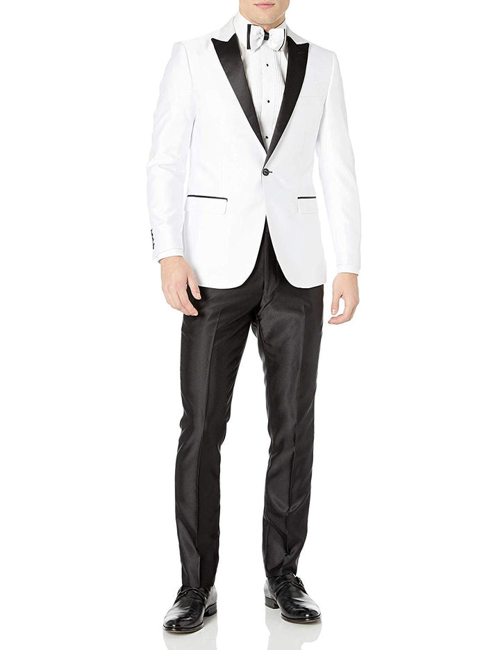 Adam Baker Mens 3-Piece Slim Fit Peak Lapel Formal Tuxedo Suit Set - Colors