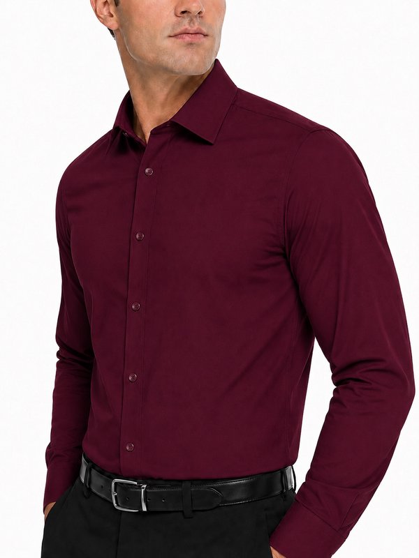 Modena Men’s Contemporary (Slim) Fit Long Sleeve Solid Dress Shirt