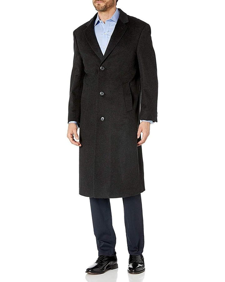 Adam Baker Men's Single Breasted Wool Cashmere Full Length Topcoat - Colors