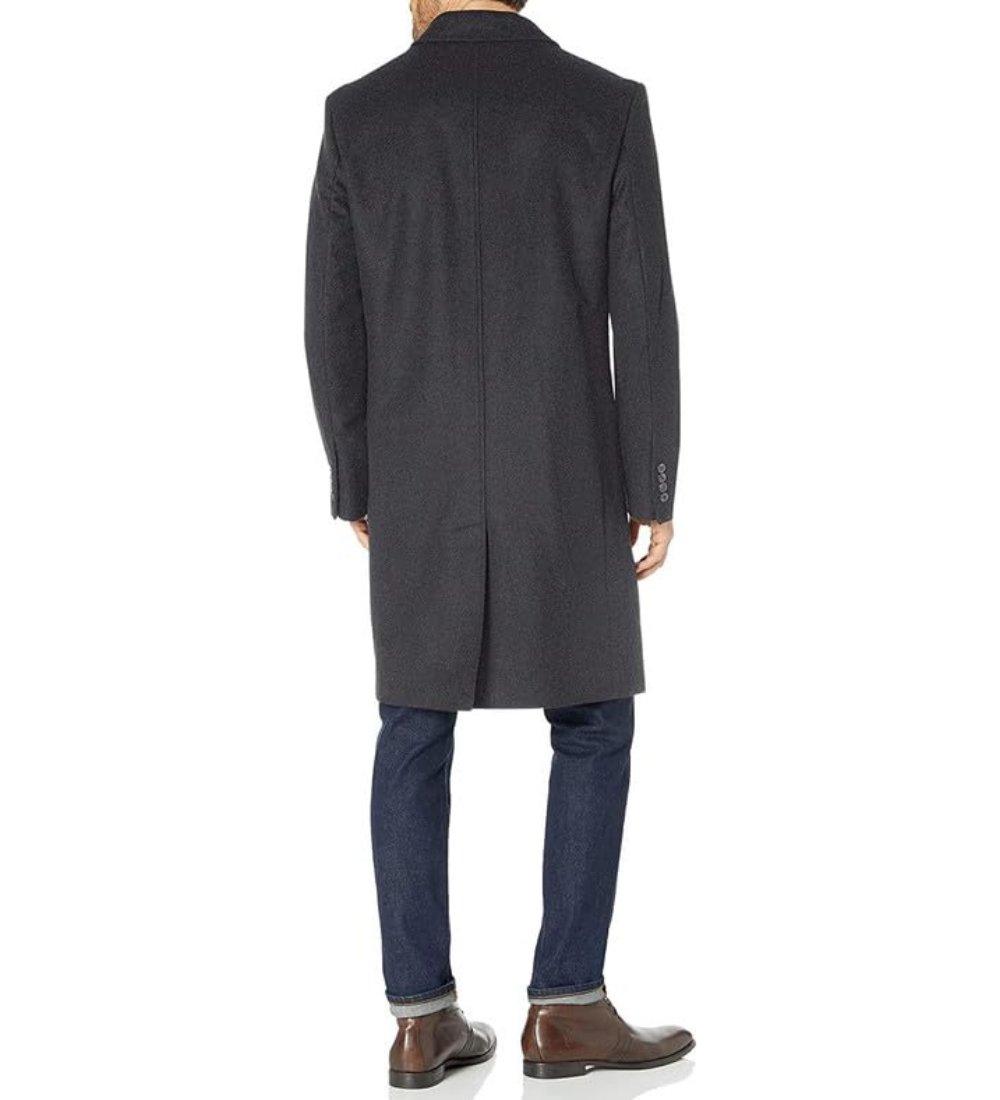 LONDON FOG Men's Classic Fit Overcoat Signature Wool Blend Top Coat (Regular & Big-Tall Sizes)