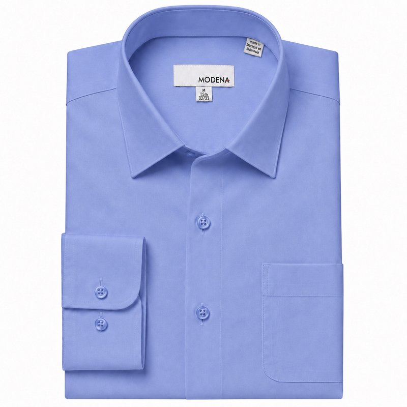 Modena Men's Regular Fit Long Sleeve Solid Dress Shirt