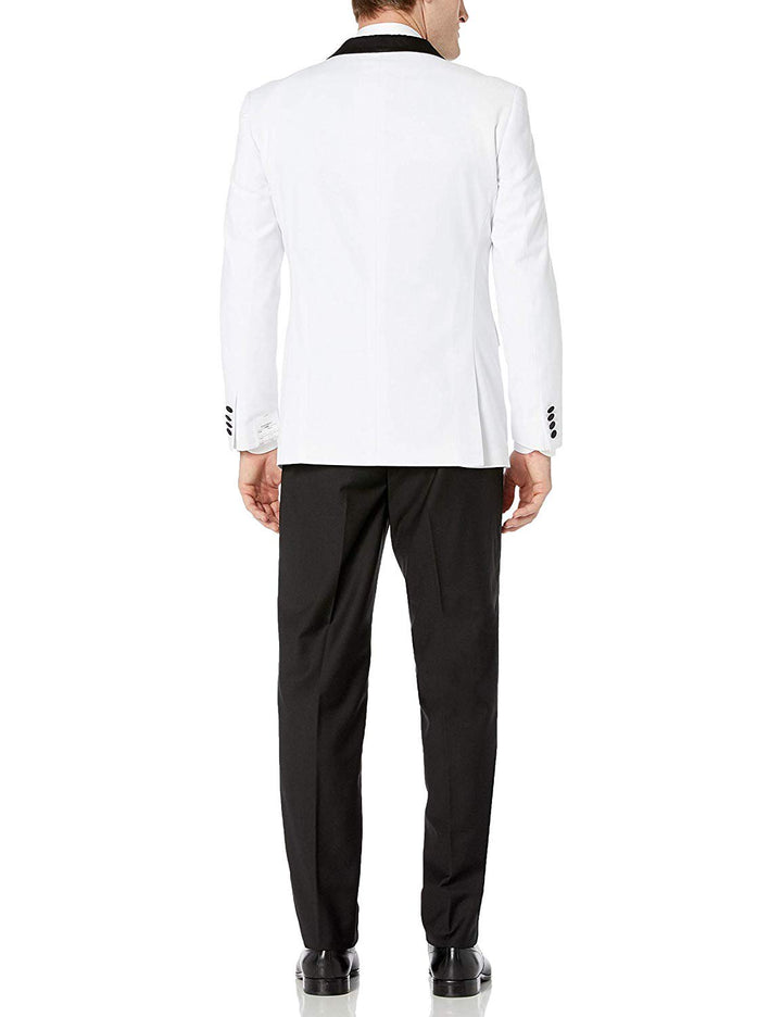 Adam Baker Men's 100% Wool Modern Fit Single Breasted Three Piece Shawl Collar Tuxedo - Colors