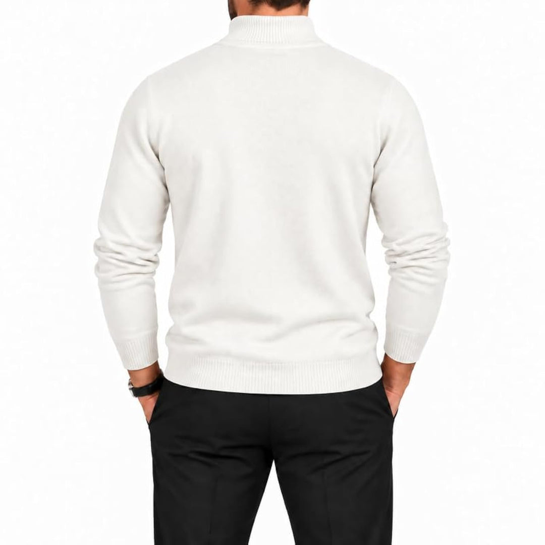 Adam Baker Men's Mock Neck Cotton Blend Knit Pullover Sweater
