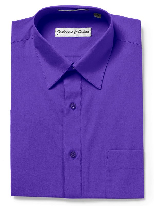 Gentlemens Collection Mens Short Sleeve Classic Easy Care Dress Shirt - Colors