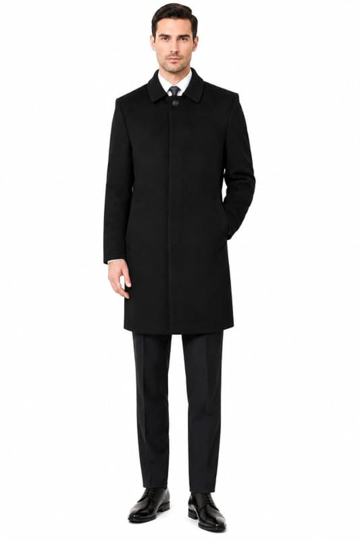 Adam Baker Men's Northfall Classic Fit Wool Blend Down Alternative Insulated Overcoat