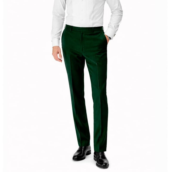Adam Baker Men's Velvet Tuxedo | Modern Fit Single Breasted Vested Three Piece Tuxedo - Colors