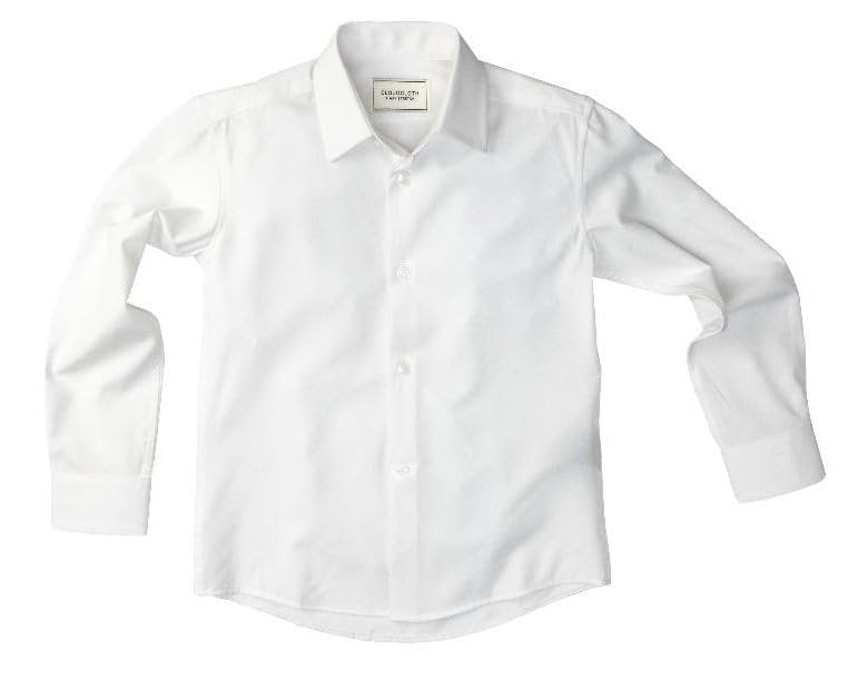 Adam Baker Boy's Sh9801-b- 4-Way Stretch Slim Fit Dress Shirt, White, 18/20