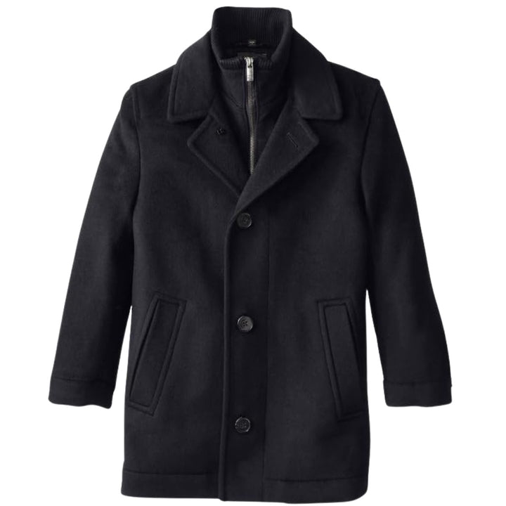 Bradley Jons Boys Classic Fit Wool Coat – 3/4 Length Dress Overcoat with Insulated Bib
