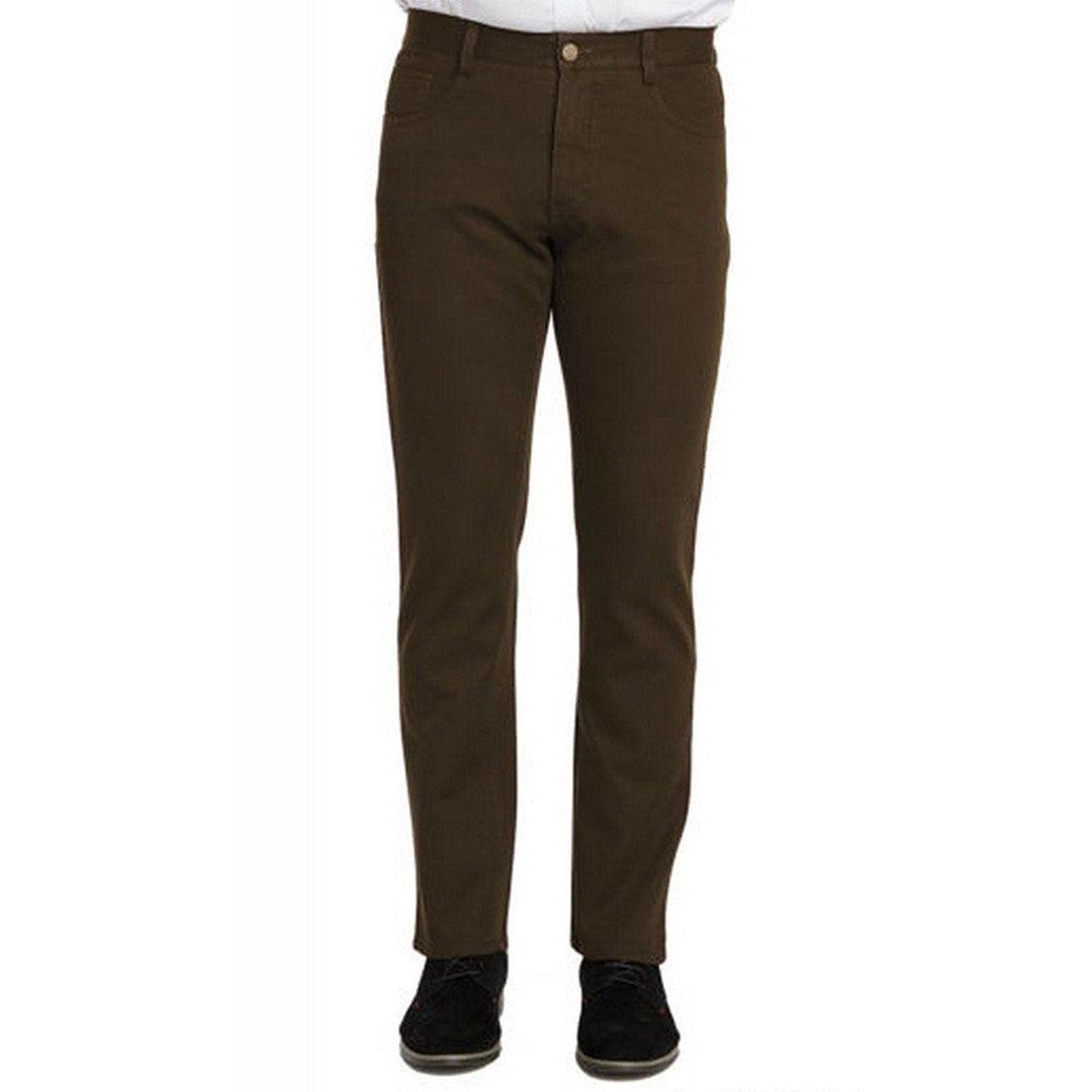 Enzo Men's Modern Fit Jean Style Luxury Cotton Stretch Dress Pants - Colors
