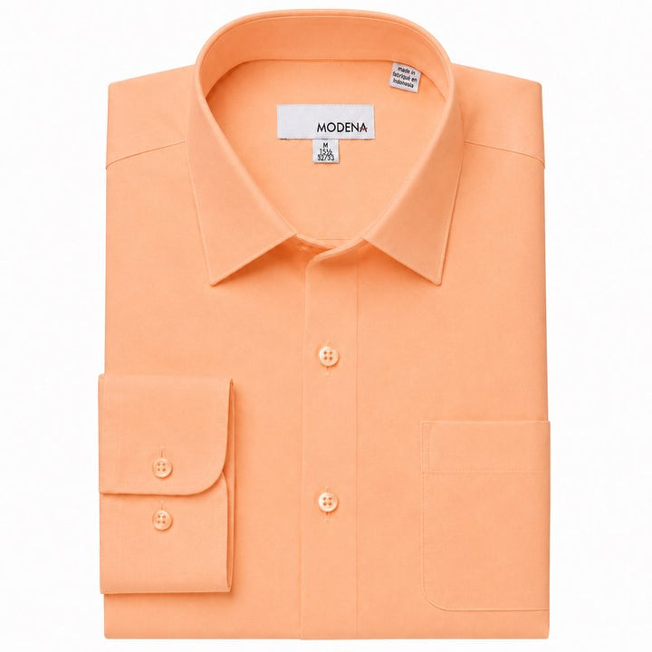 Modena Men's Regular Fit Long Sleeve Solid Dress Shirt