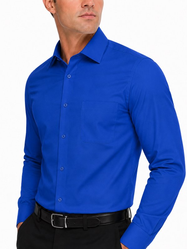 Modena Men's Regular Fit Long Sleeve Solid Dress Shirt